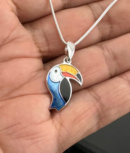 Load image into Gallery viewer, Toucan Champlevé Pendant