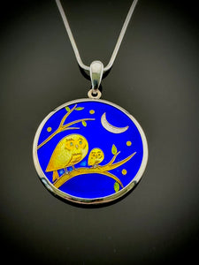 Night Owls Cloisonné Pendant