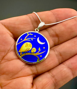 Night Owls Cloisonné Pendant