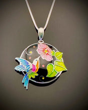 Load image into Gallery viewer, Hummingbird Champlevé &amp; Cloisonné Pendant