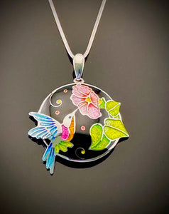 Hummingbird Champlevé & Cloisonné Pendant